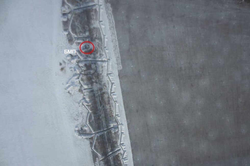 Техника ВСУ в н.п. Широкино. Кадр аэрофотосъемки