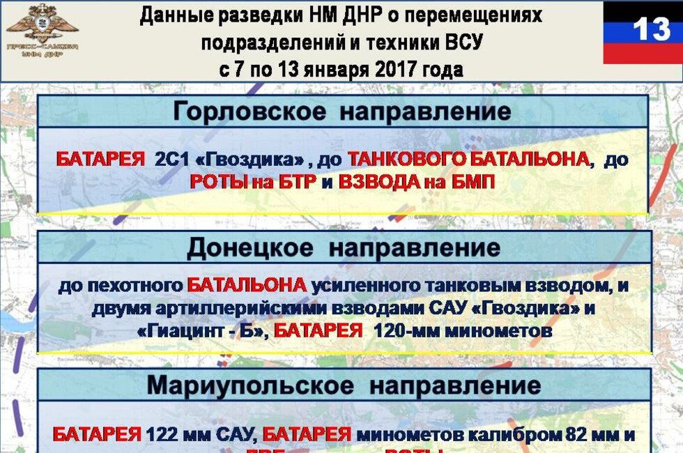 Графика: Оперативное командование ДНР