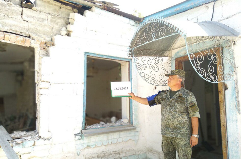 Фото: Представительство ДНР в Совместном центре по контролю и координации режима прекращения огня, село Октябрь, 12 августа