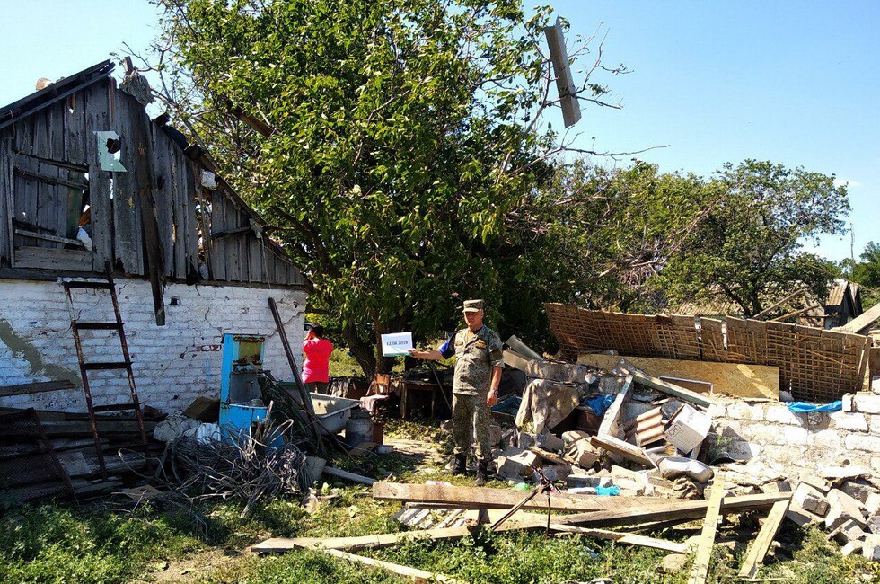 Фото: Представительство ДНР в Совместном центре по контролю и координации режима прекращения огня, село Октябрь, 12 августа