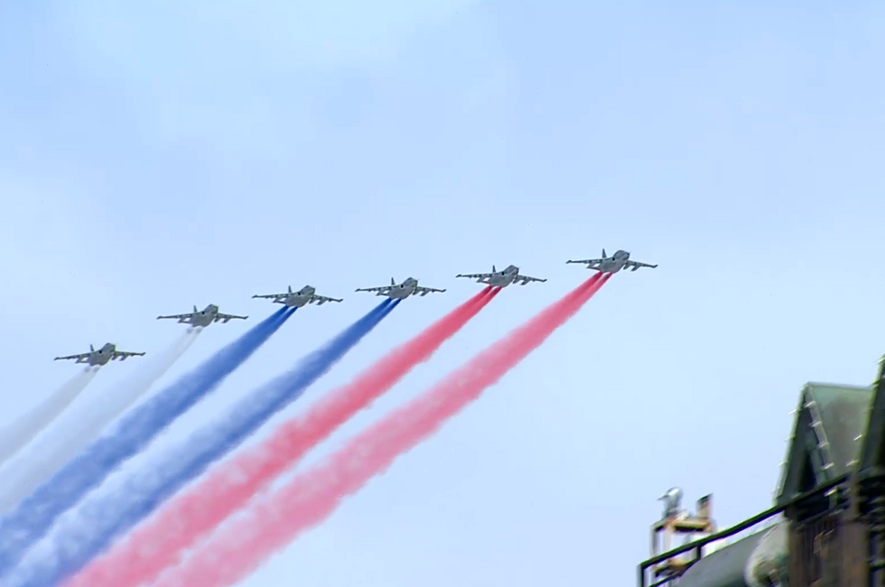 Скриншот трансляции Парада Победы