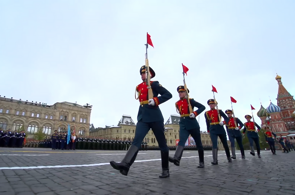 Скриншот трансляции Парада Победы