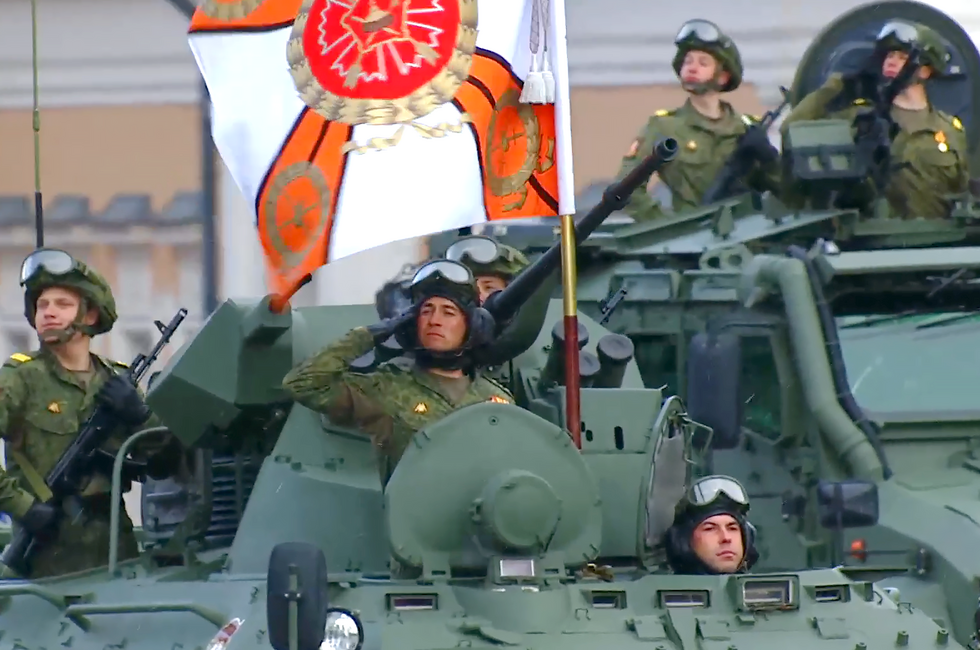 Скриншот трансляции Парада Победы