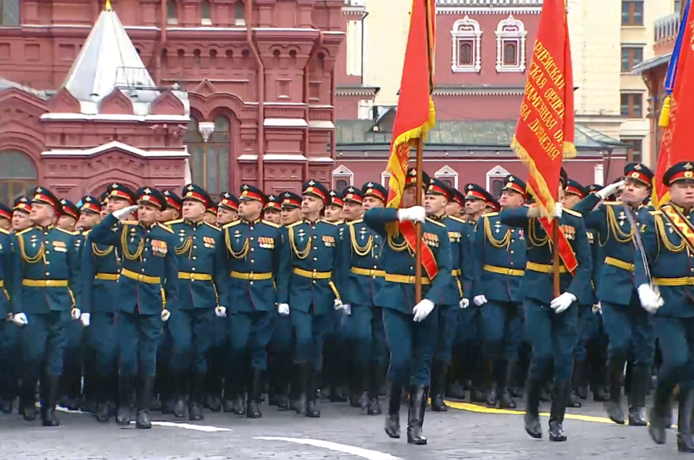 Скриншот трансляции Парада Победы