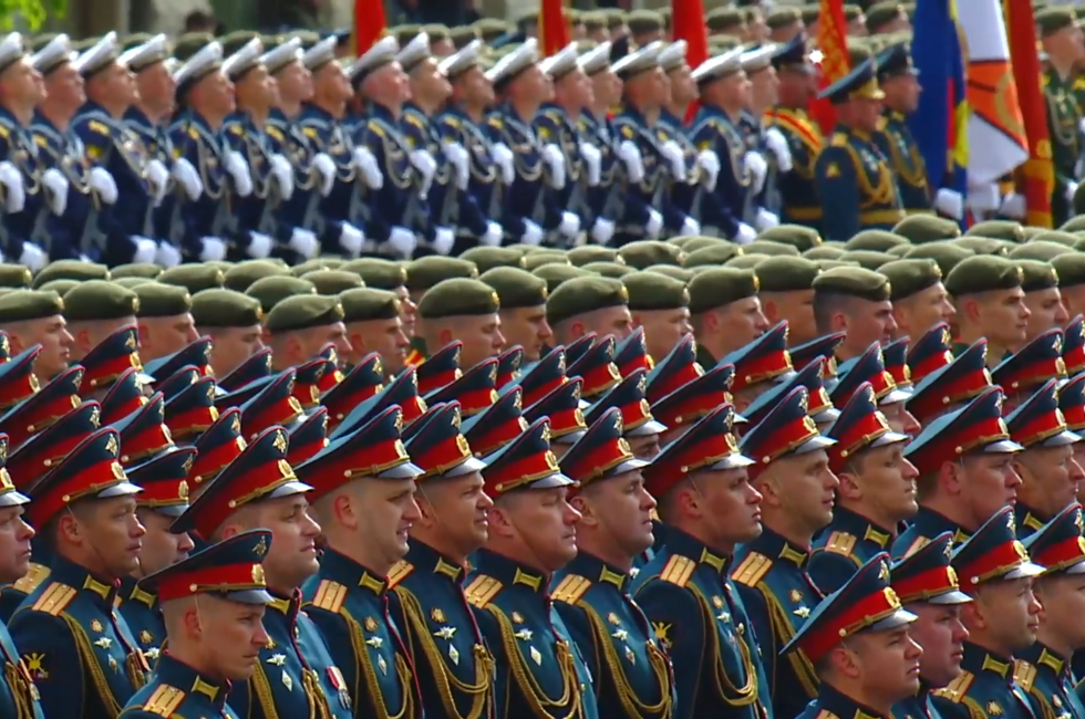 Скриншот трансляции Парада Победы