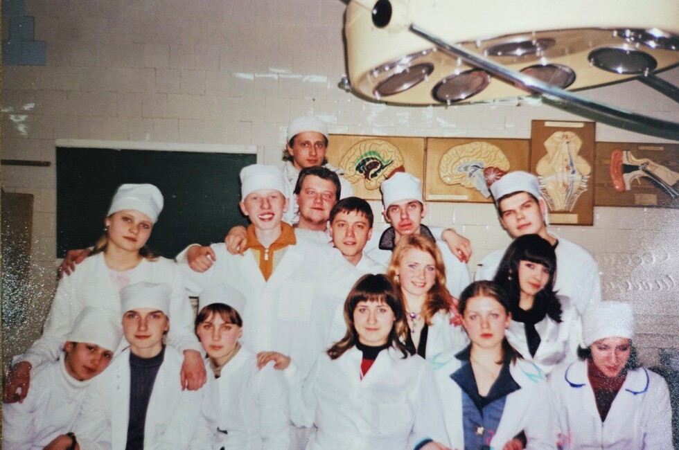 На занятии по анатомии, 2006. Фото из личного архива Павла Найденова