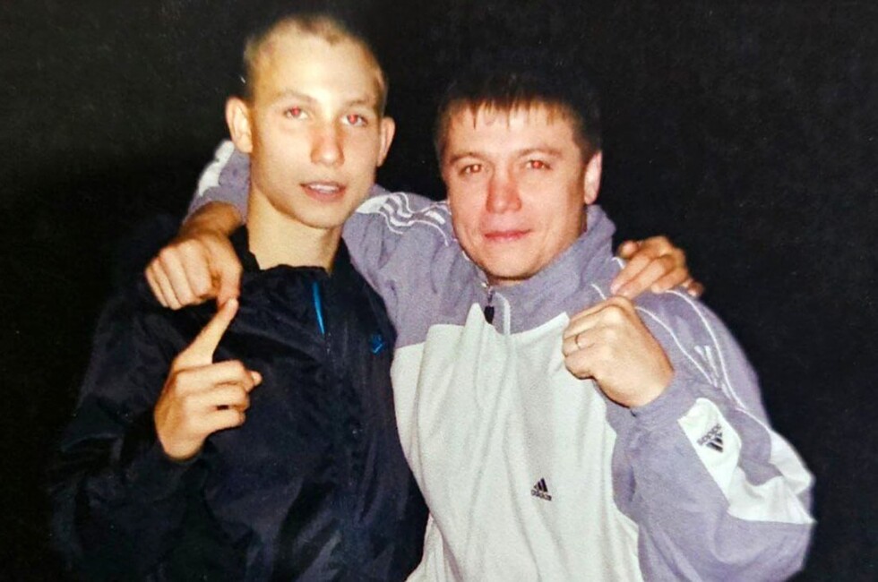 С воспитанником – бронзовым призером Первенства Европы Андреем Аникеенко, 2010. Фото из личного архива Павла Найденова